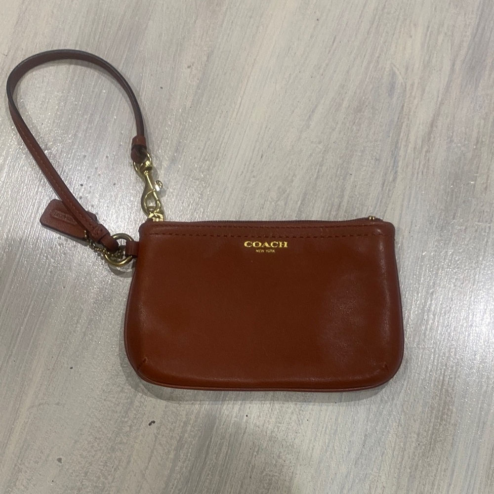 Coach Tan Leather Wristlet
